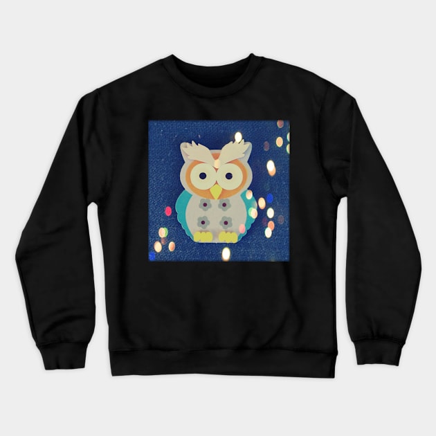 Cute Happy Owl Crewneck Sweatshirt by Pris25